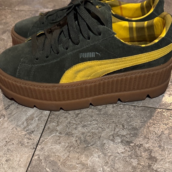 Women's Cleated Creeper Suede Platforms - Lemon, Carmine, Vanilla Ice - Picture 6 of 16